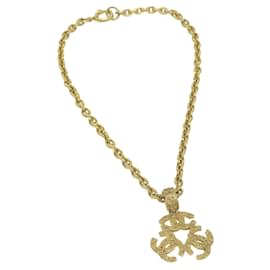 Chanel-CHANEL COCO Mark Chain Necklace Gold CC Auth ar11353-Golden