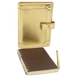 Louis Vuitton-LOUIS VUITTON Suhari Agenda Partonaire PM Day Cover Gold R21048 auth 64493-Golden