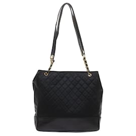 Chanel-CHANEL Matelasse Shoulder Bag Leather Black CC Auth 65441-Black