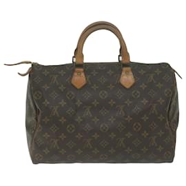 Louis Vuitton-Louis Vuitton Monogram Speedy 35 Hand Bag M41524 LV Auth ar11334-Monogram