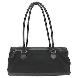 Prada-PRADA Shoulder Bag Nylon Leather Black Auth bs11810-Black