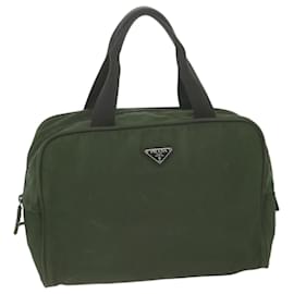 Prada-PRADA Hand Bag Nylon Khaki Auth 65699-Khaki