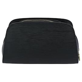 Louis Vuitton-LOUIS VUITTON Epi Dauphine PM Pouch Black M48442 LV Auth 65609-Black