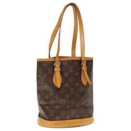 Louis Vuitton-LOUIS VUITTON Monogram Bucket PM Shoulder Bag M42238 LV Auth ar11342-Monogram