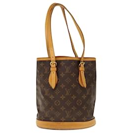 Louis Vuitton-LOUIS VUITTON Monogram Bucket PM Shoulder Bag M42238 LV Auth ar11342-Monogram