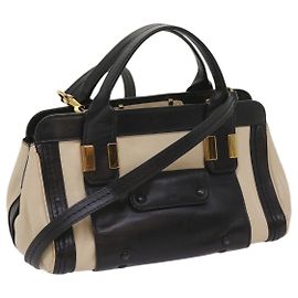 Chloé Chloe Alice Handtasche Leder 2Weg Beige 04 14 63 65 Auth bs11871 Beige