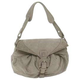Loewe-LOEWE Shoulder Bag Suede Gray Auth bs11863-Grey