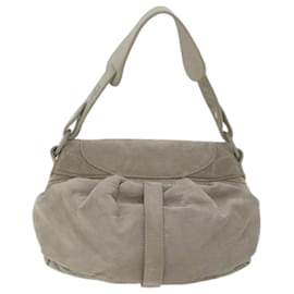 Loewe-LOEWE Shoulder Bag Suede Gray Auth bs11863-Grey