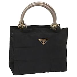 Prada-PRADA Hand Bag Nylon Black Auth bs11853-Black