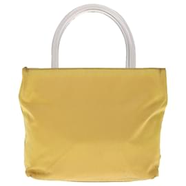 Prada-PRADA Hand Bag Nylon Yellow Auth yk10521-Yellow