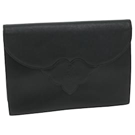 Saint Laurent-SAINT LAURENT Clutch Bag Leather Black Auth 65936-Black