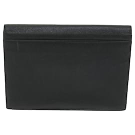 Saint Laurent-SAINT LAURENT Clutch Bag Leather Black Auth 65936-Black