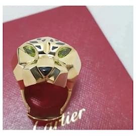 Cartier-Anillo de oro amarillo con cabeza de pantera de CARTIER.-Gold hardware