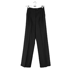 Hermès-Straight wool pants-Black