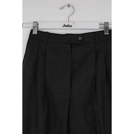 Hermès-Calça reta de lã-Preto