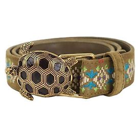 Claris Virot Ceinture en cuir Kaki