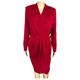 Yves Saint Laurent-YVES SAINT LAURENT  Dresses T.fr 42 Wool-Dark red