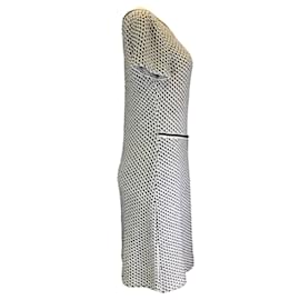 Autre Marque-St. John Black / White 2022 Short Sleeved Woven Knit Midi Dress-Multiple colors