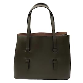 Autre Marque-Alaia Olive Green Small Leather Tote Bag-Green