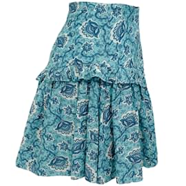 Autre Marque-Rhode Aqua Lotus Namik Mini Skirt-Blue