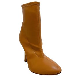 Casadei Camel Leather Sock Booties Brown