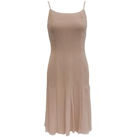 Autre Marque-Chanel Nude Silk Pleated Dress-Beige