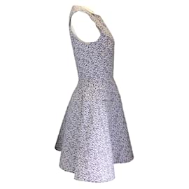 Autre Marque-Duncan Purple / White Printed Sleeveless Cotton A-Line Dress-Purple