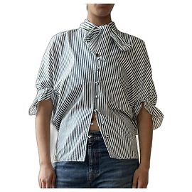 Camicia a righe JW Anderson bianca e verde in cotone Bianco Verde