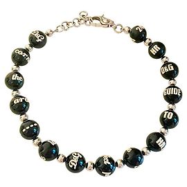 Collana DOLCE & GABBANA grandi boule nera con scritte e logo Nero
