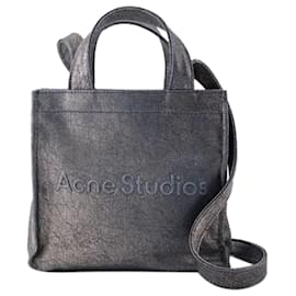 Acne-Mini Lunar Shopper-Tasche – Acne Studios – Leder – Silber/Blau-Silber,Metallisch