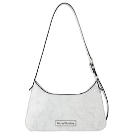 Acne-Platt Mini Crackle Hobo Bag – Acne Studios – Leder – Weiß-Weiß