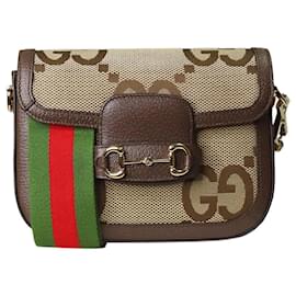 Gucci-Horsebit con monograma marrón 1955 Mini bolso-Castaño