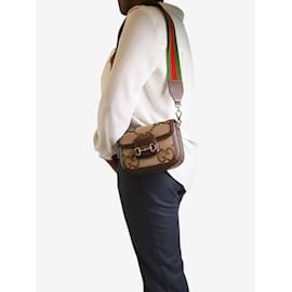 Gucci-Brown Monogram Horsebit 1955 Mini bag-Brown