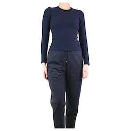 Alaïa-Top canalé azul marino - talla UK 10-Azul