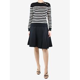 Louis Vuitton-Black flared wool skirt - size UK 10-Black
