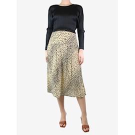 Autre Marque-Beige cheetah print pleated skirt - size UK 8-Other