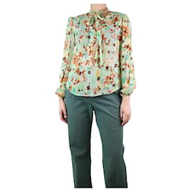 Autre Marque-Green floral blouse - size UK 8-Green