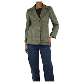Ganni Grün karierter Blazer – Größe UK 6 Grün