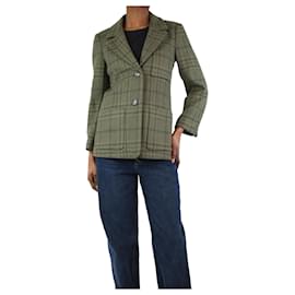 Ganni-Green checkered blazer - size UK 6-Green