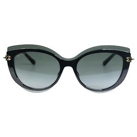 Jimmy Choo Occhiali da sole cat eye con rivestimento nero Altro