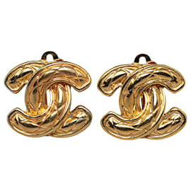 Chanel-Pendientes de clip Chanel Gold CC-Dorado