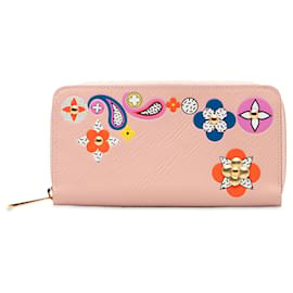 Louis Vuitton-Louis Vuitton Pink Epi Flower Mosaic Zippy Long Wallet-Pink