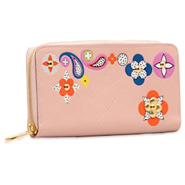 Louis Vuitton-Louis Vuitton Pink Epi Flower Mosaic Zippy Long Wallet-Pink