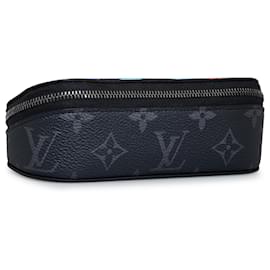 Louis Vuitton-Louis Vuitton Black Monogram Eclipse Graffiti Glasses Pouch GM-Black