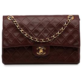 Chanel-Chanel Red Medium Classic Lambskin lined Flap-Red,Other