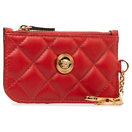 Versace-Versace Red Medusa Leather Card Holder-Red