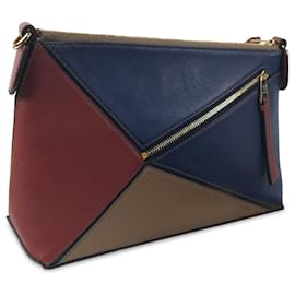 Loewe-Loewe Blue Tricolor Puzzle Pochette Crossbody-Blue,Other,Navy blue