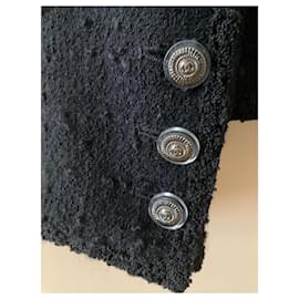 Chanel-Veste en tweed noir à boutons CC intemporels-Noir