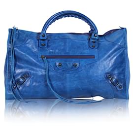 Balenciaga-Electric Blue Giant Work Bag-Blue