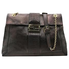 Fendi-Maxi Baquette in Metallic Bronze with Gold Hardware-Metallic,Bronze